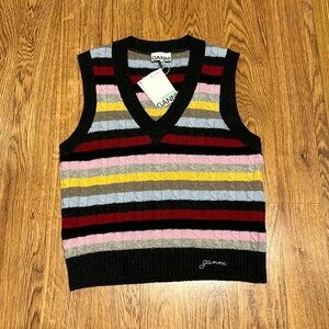 Ganni Women Wool V-Necked Vest